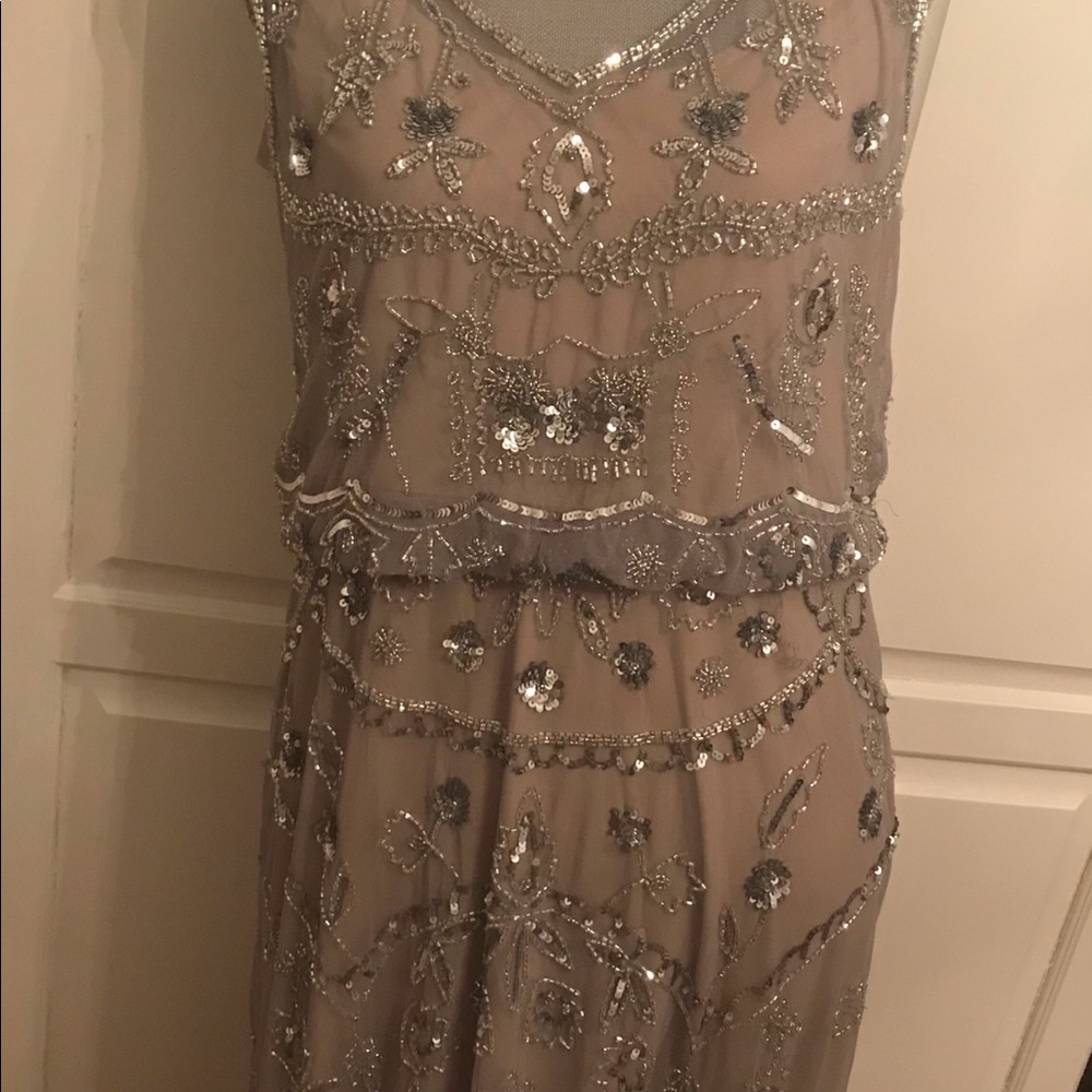 Adrienne Papell Beaded Blouson Evening Gown - Picture 9 of 13